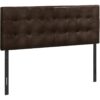Queen Size, Bed Headboard Only, Upholstered, Transitional - Brown - Image 2