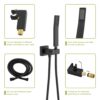 16" Ceiling Mount Square Shower System With Waterfall Tub Spout And Rough In Valve - Matte Black - Image 7