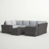 4 Person Outdoor Wicker Sofa Set With Cushions Versatile Seating - Brown - Image 5