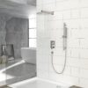 Wall Mounted Shower System With Adjustable Slide Bar And Rough In Valve, 12" Square Design - Brushed Nickel - Image 2