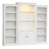 Retro Style 3 Piece Bookcase Display Cabinet With Adjustable LED Lighting, Tempered Glass Shelves - White - Image 8