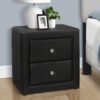 Nightstand, Storage Drawer, Upholstered, Transitional - Black - Image 11