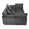 Modular U Shaped Sectional Sofa With USB Ports - Black - Image 19
