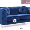 Elegant Contemporary Upholstered Loveseat - Navy Blue - Image 5