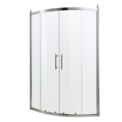 Framed Tub Shower Enclosure With Clear Tempered Glass - Chrome
