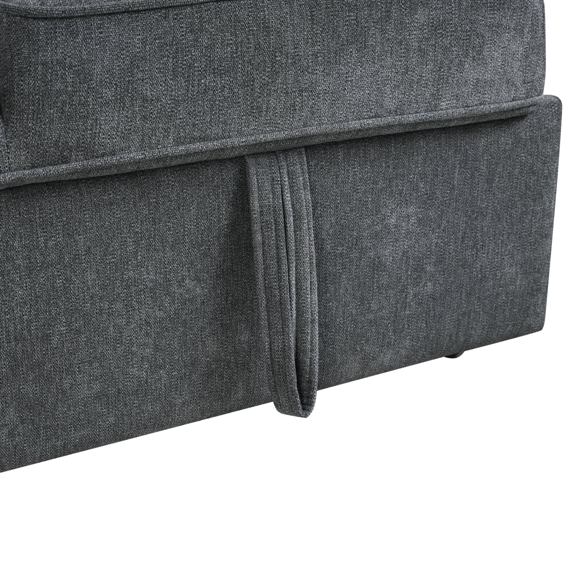 Convertible Sectional Sofa Bed Shaped Sofa With Dual Pull Out Sleepers, Flip Top Table, USB Ports, Cup Holder & Storage - Dark Gray - Image 16