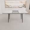 Modern Extendable Dining Table And Chair Set With Top And Metal Base, Table And Chairs For 2 - 6 People - Beige / White - Image 12