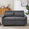 Pull Out Sofa Bed Convertible Couch 2 Seat Loveseat Sofa Modern Sleeper Sofa With 2 Throw Pillows And USB Ports For Living Room - Dark Gray - Image 9