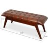 Maja - Mid-Century Modern Leather Bench - Cognac / Dark Brown - Image 10