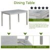 5 Pieces Wooden Dining Table Set, Kitchen Table Set With A Rectangular Table And 4 Upholstered Chairs - Silver Gray - Image 7