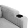 Corduroy Sleeper Sofa Loveseat Sofa With Full Size Mattress, 2 USB Ports, 2 Cup Holders, 2 Side Pockets And A Phone Holder For Living Room - Gray - Image 23