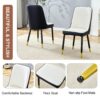 Modern 2 Tone Dining Chairs With Gold Decorated Legs Metal Legs, (Set of 4) - White / Black - Image 7