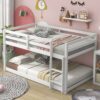 Twin Over Twin Floor Bunk Bed Comfortable - White - Image 4
