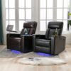 Power Recliner With Storage Arms, Cupholders, Swivel Tray Table And Cell Phone Stand - Brown - Image 6