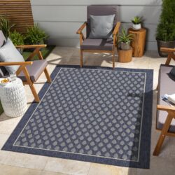 Sunshine - 7'10" X 10'3" Indoor, Outdoor Area Rug Polyester - Blue