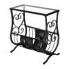 Accent Table Magazine Narrow For Living Room - Black - Image 8
