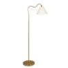 Majestic - Ring Base Curved Floor Lamp With Triangle Drum Shade - Gold / White - Image 7