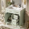 30" Bathroom Vanity With Sink, Soft Close Doors, Deep & Standard Drawer, & - Green - Image 5