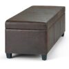 Avalon - Storage Ottoman Bench - Distressed Brown - Image 3