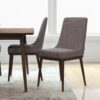 Kate - Mid-Century Modern Dining Chair (Set of 2) - Fabric - Gray - Image 3