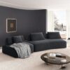 Oversized Modular Sectional Sofa Set With Removable Backrests And Soft Pillows, Deep Seat Couch & Sofa Bed For Living Room - Dark Gray - Image 4