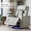270 Degree Power Swivel Recliner, Home Theater Seating With LED Light Strip, Cup Holder, 360 Degree Swivel Tray Table, And Cell Phone Holder Chair - Gray - Image 6