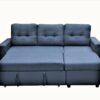 Convertible L Shaped Sectional Sleeper Sofa Bed, Saving Pull Out Couch - Blue - Image 3
