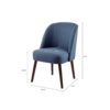 Bexley - Rounded Back Dining Chair With Wraparound Back - Blue - Image 3