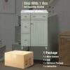 24" Bathroom Vanity Cabinet With Sink - Green - Image 9