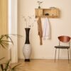 Tall Designer Floor Vase Artificial With 2 Tone Decorative Accent For Living Room - White / Black - Image 8