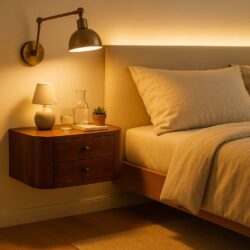 Lunar - 2 Drawer Floating Nightstand - Chestnut