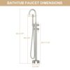 Freestanding Bathtub Faucet Floor Mount Tub Filler With Swivel Gooseneck Spout And Cylinder Handheld - Brushed Nickel - Image 3