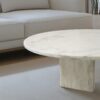 Luxury Marble Coffee Table Set Snow Mountain, Genuine Marble - White - Image 6