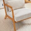 Accent Chair & Pillow Upholstered Arm Chair - Beige - Image 9