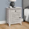 Accent Nightstand, Storage Drawer, Transitional - Gray Wash - Image 6