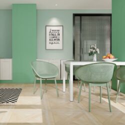 2 Piece Durable Single Chair With Mesh Hollow Out Design - Light Green