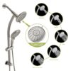 Dual Shower Head With Adjustable Slide Bar And Multi Function Settings - Brushed Nickel - Image 4