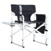 Padded Folding Outdoor Chair With Side Table And Storage Pockets, Lightweight Oversized Directors Chair For Indoor, Outdoor Camping, Picnics And Fishing (Set of 2) - Black / Gray - Image 11
