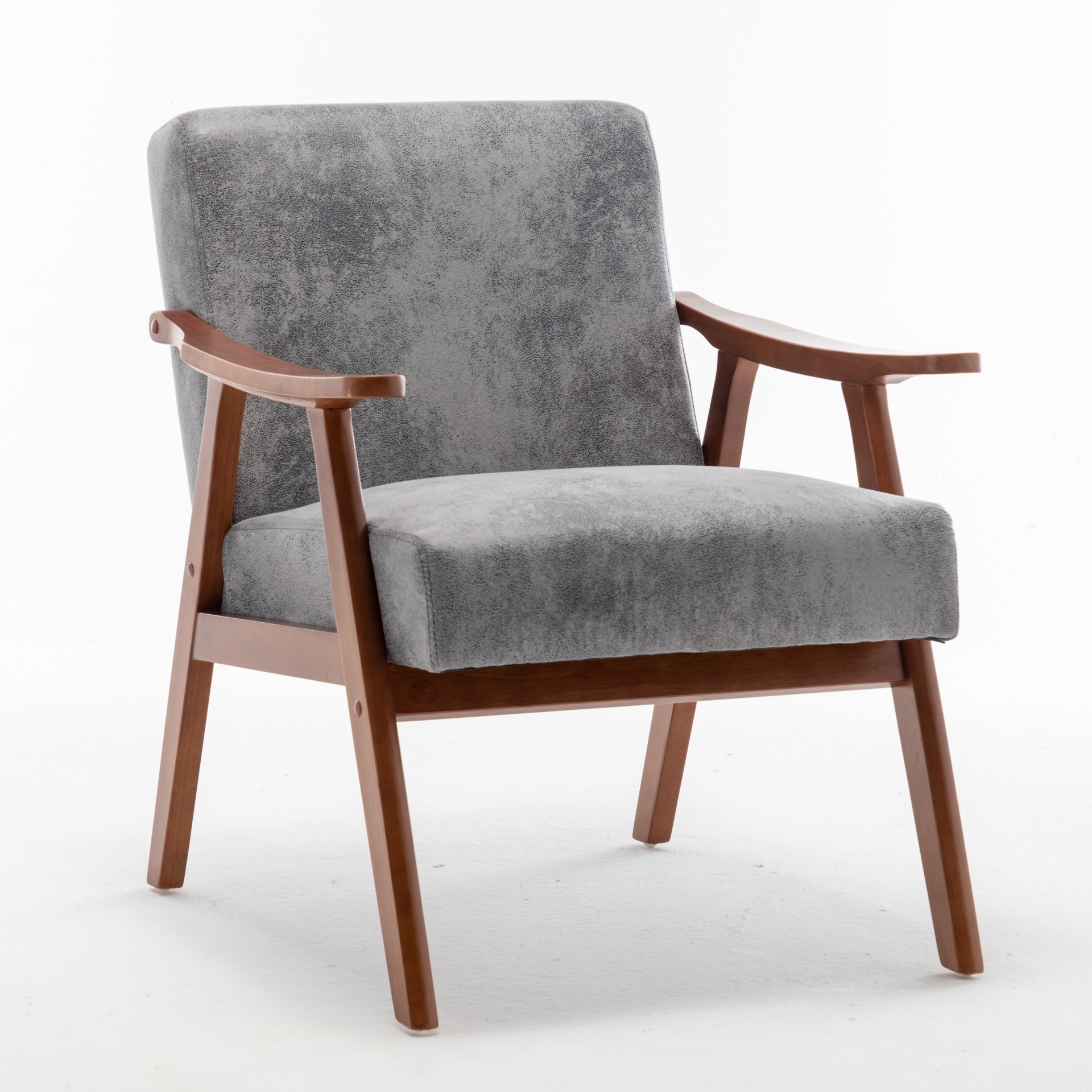 Accent Chair, Classic, Mid Century Modern For Extra Seating - Gray - Image 4