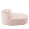 Chaise Lounge Sofa Boneless Couch Sofa Bed With 2 Supportive Pillows - Pink - Image 10
