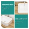 Stain Resistant Porcelain Rectangular Vessel Sink European Modern Bathroom Vanity Basin Glossy Above Counter Ceramic Design - White - Image 6