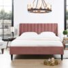 Aspen - Queen Vertical Tufted Headboard Platform Bed Set - Ash Rose Pink - Image 13