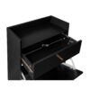 Allen - Rattan 2 Door 1 Drawer Cabinet Shoe Rack For Entrance, Double Layer - Black - Image 5