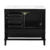 36" Bathroom Vanity With Solid Pine Frame, Soft Close Door And Drawers, Storage Cabinet - Black - Image 10