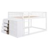 Full Over Full Bunk Bed With Storage And Shelves And Elegant Durable Design - White - Image 7