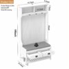 3 In 1 Hallway Hall Tree With Cushion, Storage Drawers, Hooks Shelves - White - Image 3