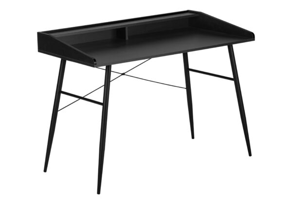 Computer Desk For Home Office, Laptop, Storage Shelves, Contemporary - Black