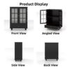 Buffet Cabinet With Double Glass Doors And Drawer, Storage Sideboard - Black - Image 13