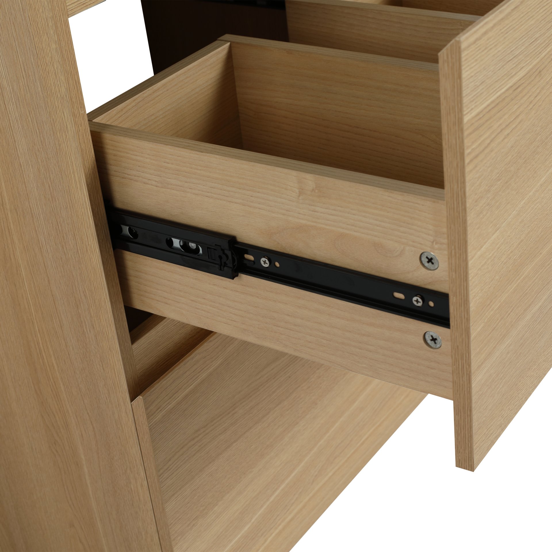 Classic Style Bathroom Vanity With Double Drawer, Freestanding Cabinet - Oak - Image 9