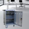Mobile Charging Cart For Tablets Laptops 35 Device Capacity Matt Silver Metal - Silver - Image 17
